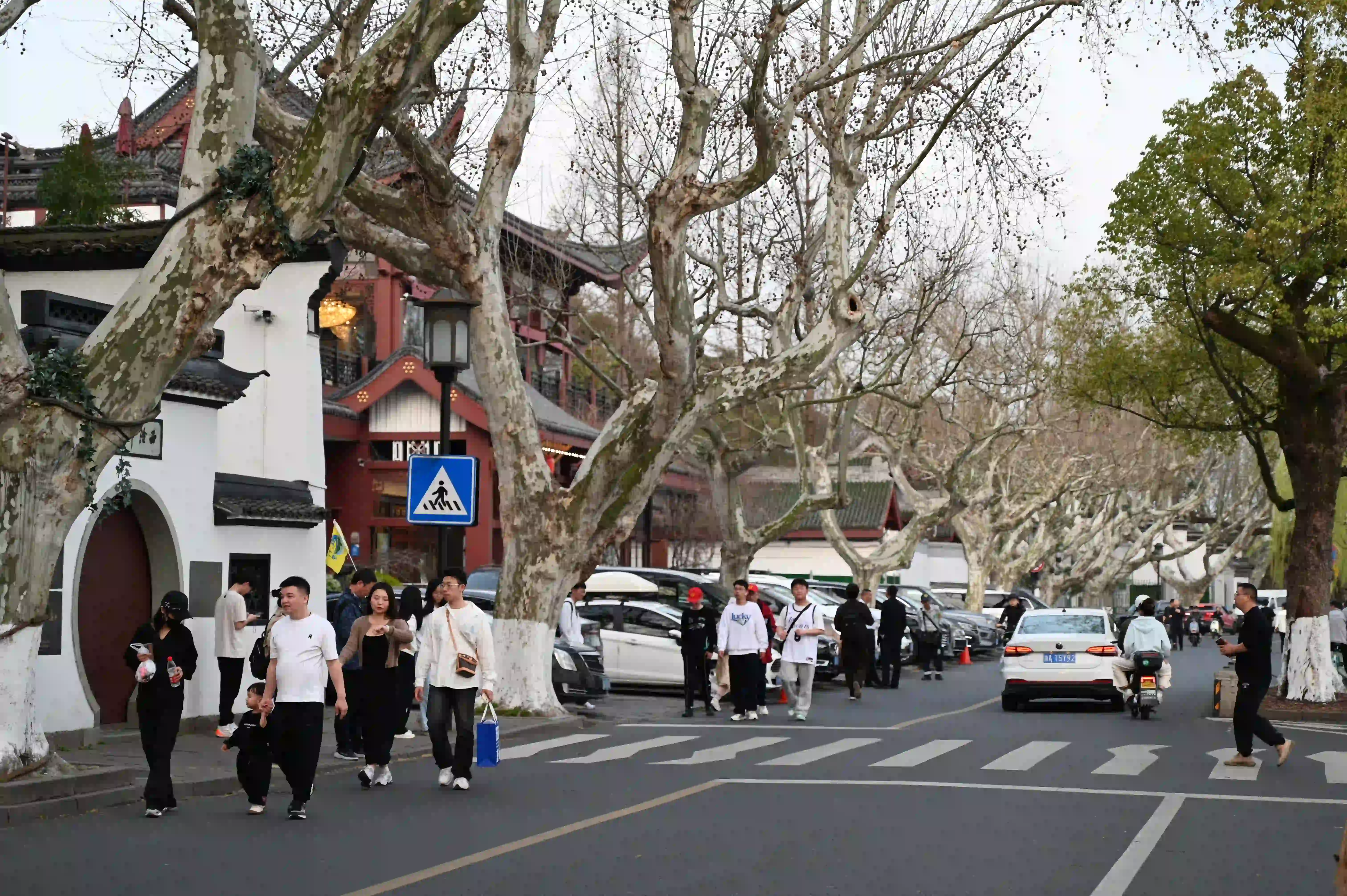 孤山路上的游客 孤山路上的游客
