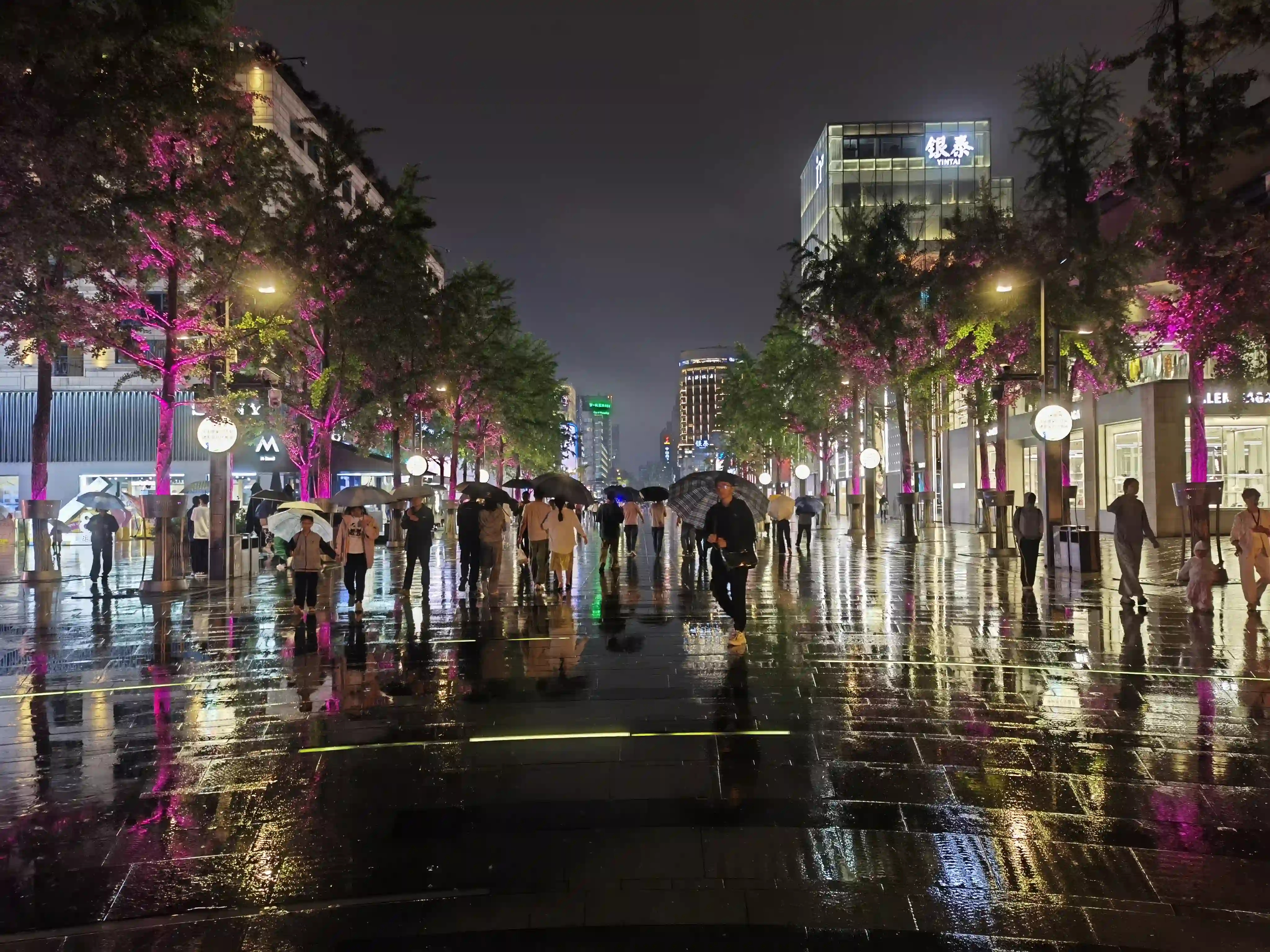 雨夜的湖滨步行街 雨夜的湖滨步行街
